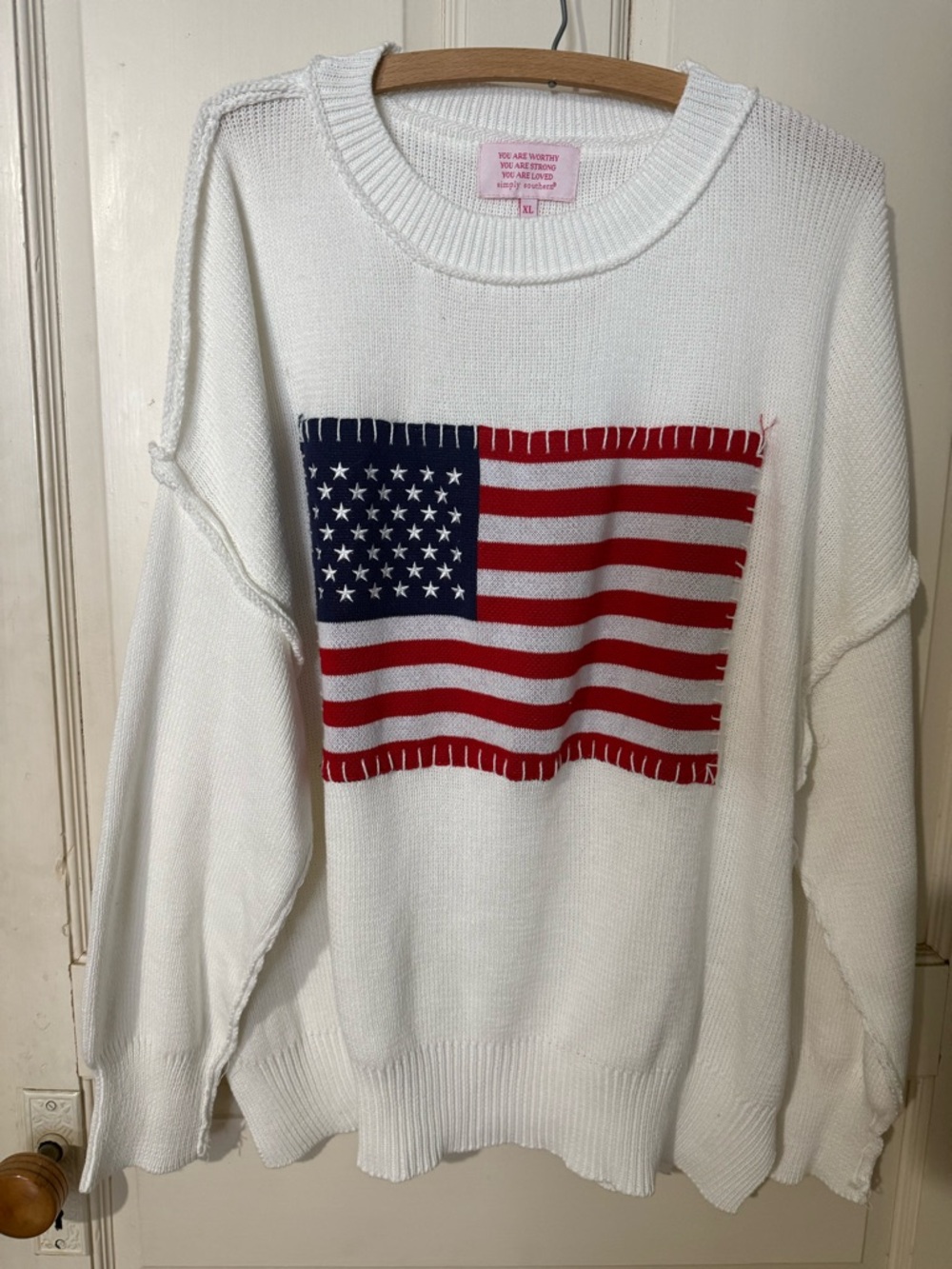 Simply Southern American Flag sweater size XL